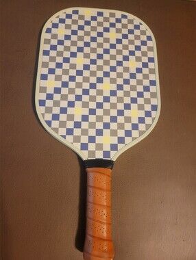 RECESS Check Pattern Pickleball Paddle with Brown Grip